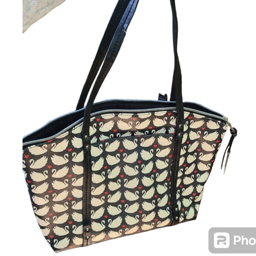 Relic Swan Heart Tote Bag